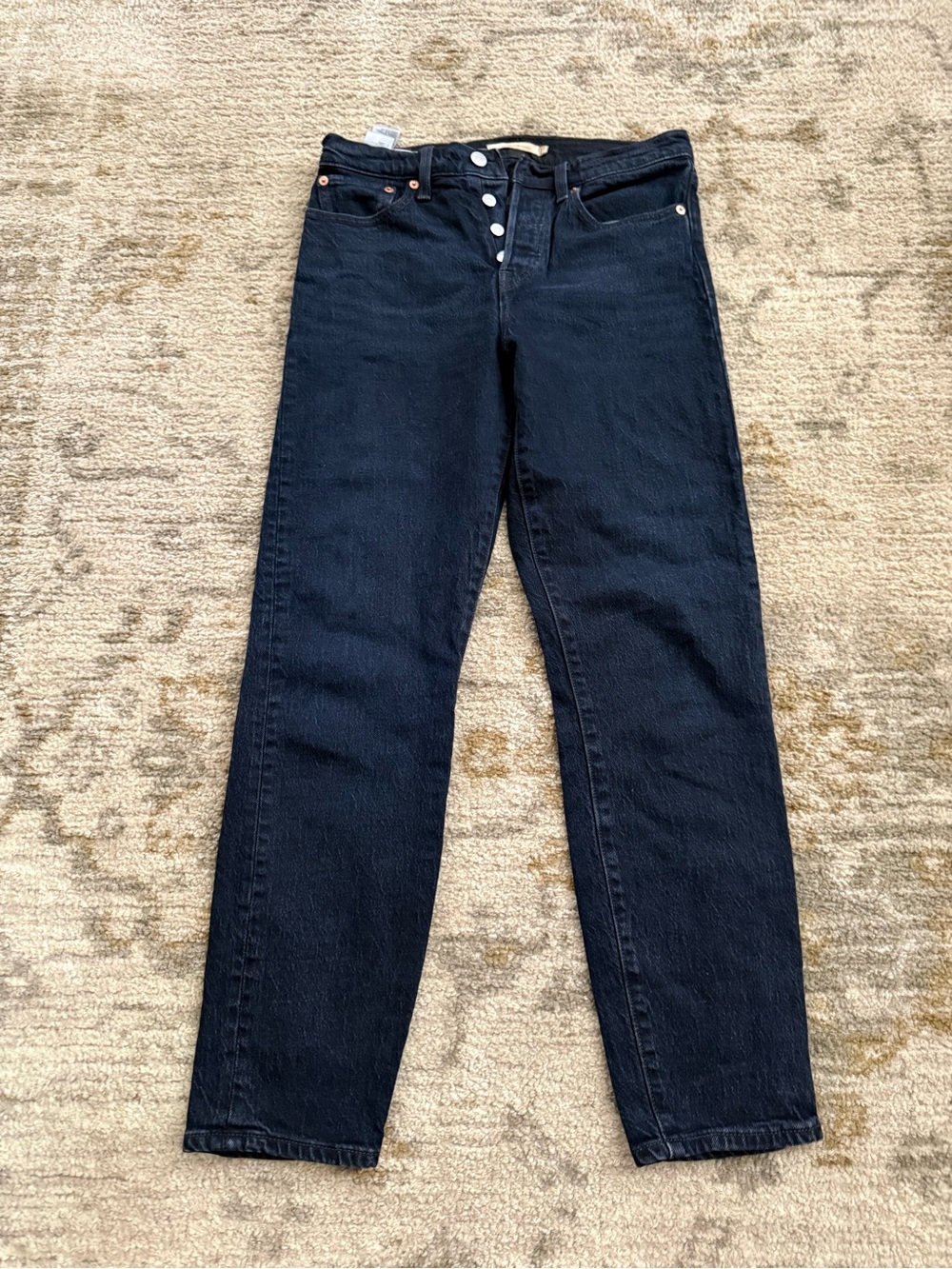 Levi's Black wedgie straight Button-Fly Jeans